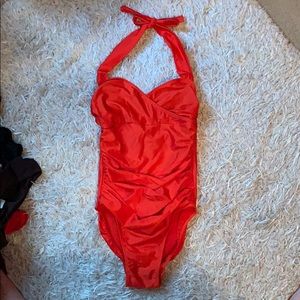 🍍Red/Orange Ruffled One Piece Suit